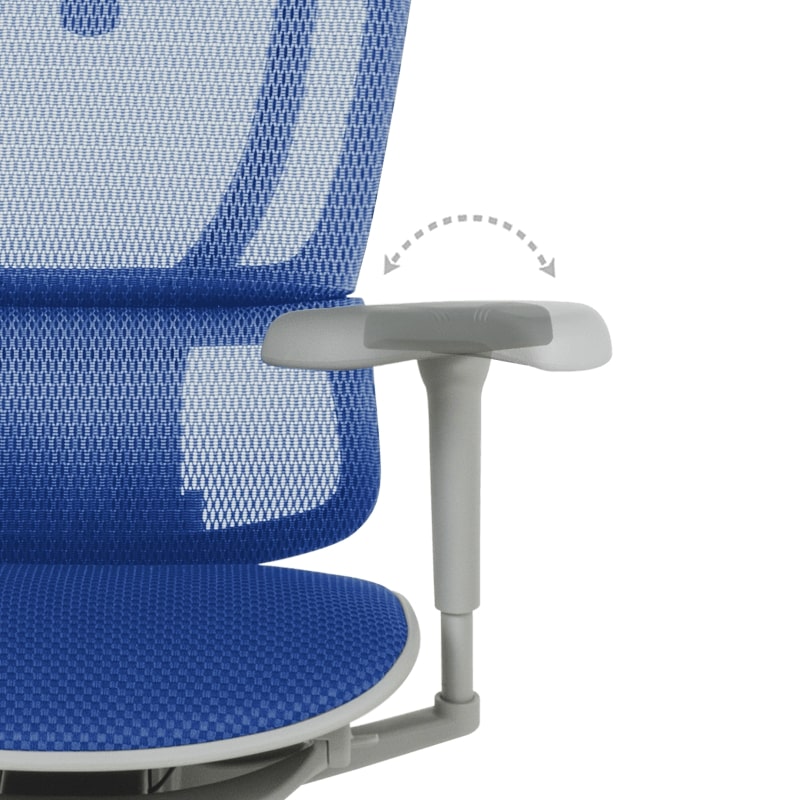 Ергономичен офис стол Ultra сива рамка-син